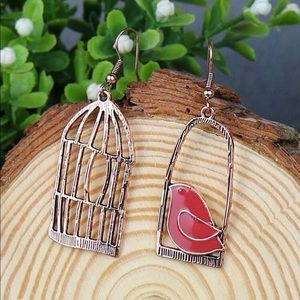 Bird Freedom Cage Earrings